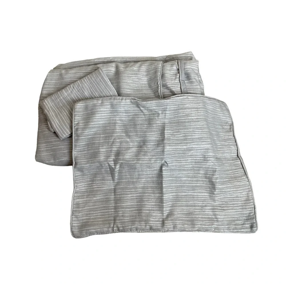 Queen Simply Vera Vera Wang Duvet Cover & 2 Standard Shams Silver Shimmer Gray